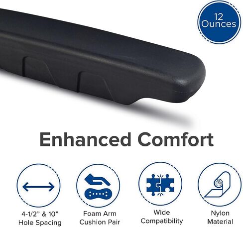 وسادة مسند ذراع AlveyTech شديدة التحمل بطول 4-1/2 بوصة (مجموعة من 2) - بديلة لـ Jazzy Air وSelect Elite، وسادات فينيل سوداء مع قناة ساعد مريحة، بديلة، ملحقات كرسي التنقل in Saudi Arabia