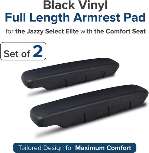 وسادة مسند ذراع AlveyTech شديدة التحمل بطول 4-1/2 بوصة (مجموعة من 2) - بديلة لـ Jazzy Air وSelect Elite، وسادات فينيل سوداء مع قناة ساعد مريحة، بديلة، ملحقات كرسي التنقل in Saudi Arabia