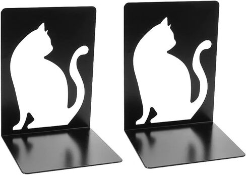 Hovico 1 Pair Bookends,Book Ends, Book Ends for Shelves, Heavy Duty Metal Black Bookend Support for Shelves Offices - Bird in Saudi Arabia