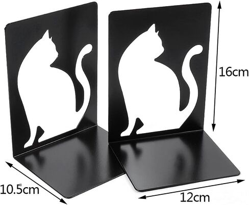 Hovico 1 Pair Bookends,Book Ends, Book Ends for Shelves, Heavy Duty Metal Black Bookend Support for Shelves Offices - Bird in Saudi Arabia