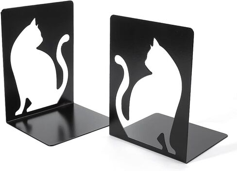 Hovico 1 Pair Bookends,Book Ends, Book Ends for Shelves, Heavy Duty Metal Black Bookend Support for Shelves Offices - Bird in Saudi Arabia