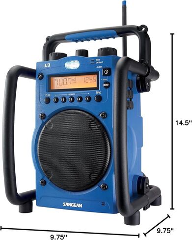 Sangean U4 AM/FM-RBDS/تنبيه الطقس/بلوتوث/Aux-in راديو ضبط رقمي فائق القوة قابل لإعادة الشحن أصفر in Kuwait