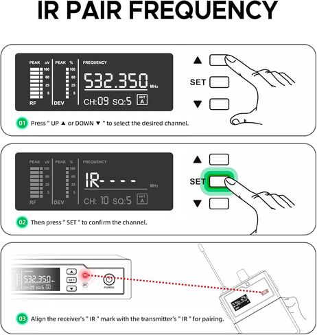 نظام مراقبة الأذن PRO UHF IEM-810 لاسلكي أحادي القناة مع نوع المراقبة للمسرح والفرقة واستوديو التسجيل والموسيقيين والمراقبة (جهاز واحد فقط محمول على الجسم) in Saudi Arabia