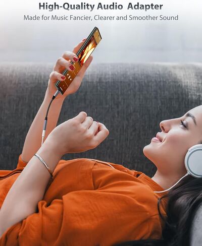 محول Stouchi USB C إلى 3.5 ملم أنثى، كابل مقبس صوت من النوع C، كابل Hi-Fi Dongle لهاتف iPhone 15، Pixel 8 7 6a، Samsung Galaxy S22 S21 Ultra Z Flip Note20،2022 iPad Pro - رمادي in Kuwait