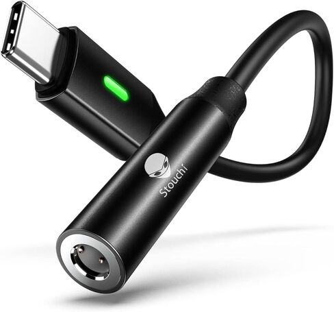 Stouchi USB C to 3.5mm Dongle Adapter, USB C to 3.5mm Headphone Jack Hi-Fi DAC Compatible with Pixel 7/6a/6/5, iPad Mini 6, Samsung Galaxy S22/S21/S20 Plus Ultra, Note 20/10 -Black in Kuwait