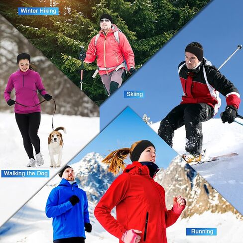 8 Pieces Ear Warmer Headbands with Buttons Fleece Muffs Headband Winter Running Sweatband Stretchy Ear Cover Cold Weather Ear Muffs Sports Earmuff for Women Men Cycling Skiing Jogging (Black) in Saudi Arabia