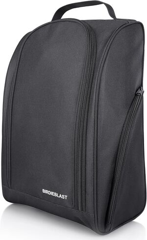 Golf Shoe Bag, Zipper Sports Shoe Strap Bag with Side Accessory Pocket for Storing Golf Accessories, Padded Golf Shoe Carry Bags with Clasped Strap Handle (Black) in Saudi Arabia