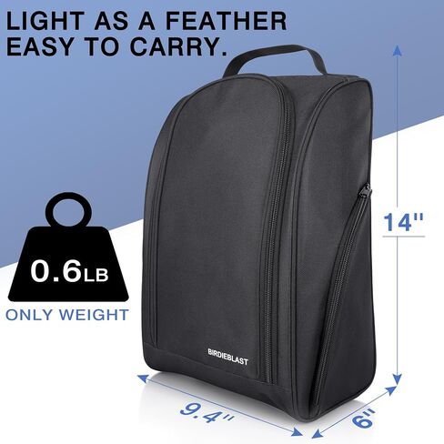 Golf Shoe Bag, Zipper Sports Shoe Strap Bag with Side Accessory Pocket for Storing Golf Accessories, Padded Golf Shoe Carry Bags with Clasped Strap Handle (Black) in Saudi Arabia
