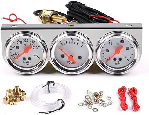 مجموعة قياس ثلاثية، مقياس مياه فولتت الزيت - ضغط زيت الكروم، والجهد الكهربي، ودرجة حرارة الماء، مجموعة قياس تلقائي ثلاثية متر للسيارة 3 في 1 in Kuwait