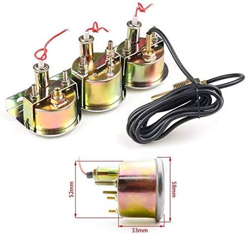 مجموعة قياس ثلاثية، مقياس مياه فولتت الزيت - ضغط زيت الكروم، والجهد الكهربي، ودرجة حرارة الماء، مجموعة قياس تلقائي ثلاثية متر للسيارة 3 في 1 in Kuwait