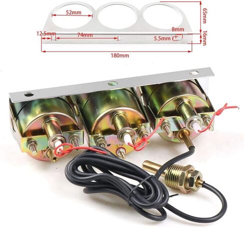 مجموعة قياس ثلاثية، مقياس مياه فولتت الزيت - ضغط زيت الكروم، والجهد الكهربي، ودرجة حرارة الماء، مجموعة قياس تلقائي ثلاثية متر للسيارة 3 في 1 in Kuwait