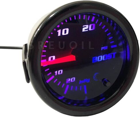 Black 52mm 2" Turbo Boost Gauge 0-30 PSI Pressure Vacuum Turbo Meter with 7 Color Tinted (with Gauge Cup) in Saudi Arabia