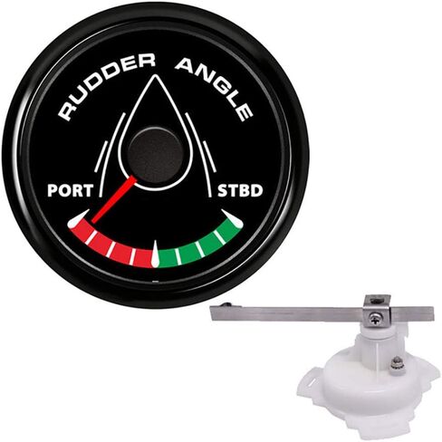 KAOLALI 52mm Rudder Angle Indicator Waterproof Gauge Meter 0-190 ohm with Mating Angle Sensor for Boat Yacht 52mm 9-32V Backlight（Black） in Kuwait