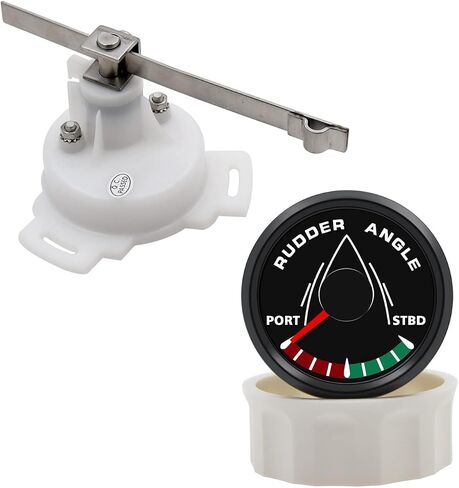 KAOLALI 52mm Rudder Angle Indicator Waterproof Gauge Meter 0-190 ohm with Mating Angle Sensor for Boat Yacht 52mm 9-32V Backlight（Black） in Kuwait