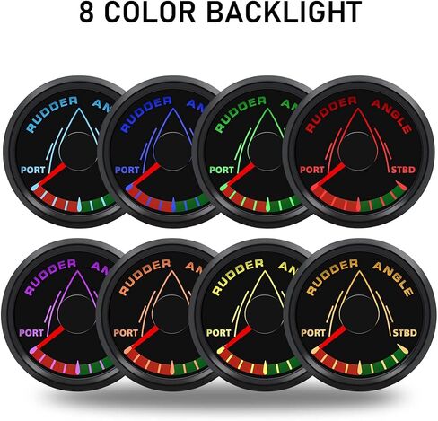 KAOLALI 52mm Rudder Angle Indicator Waterproof Gauge Meter 0-190 ohm with Mating Angle Sensor for Boat Yacht 52mm 9-32V Backlight（Black） in Kuwait