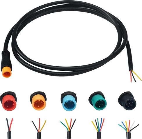 كابل تمديد 2Pin/3Pin/4Pin/5Pin/6Pin قابس مقاوم للماء مع موصل واحد DIY خط Ebike لضوء الدراجة الكهربائية/خنق/فرامل/عرض أجزاء Ebike in Kuwait
