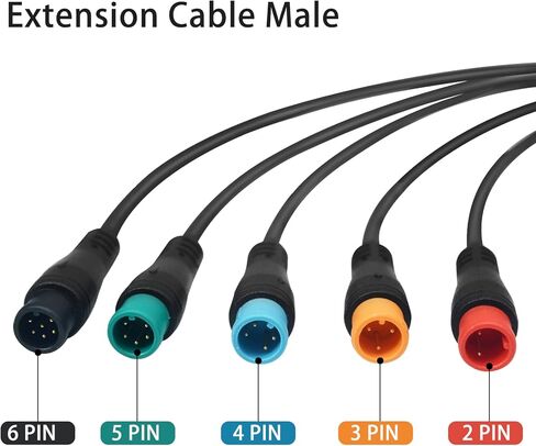 كابل تمديد 2Pin/3Pin/4Pin/5Pin/6Pin قابس مقاوم للماء مع موصل واحد DIY خط Ebike لضوء الدراجة الكهربائية/خنق/فرامل/عرض أجزاء Ebike in Kuwait