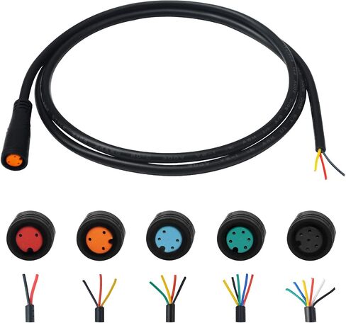 كابل تمديد 2Pin/3Pin/4Pin/5Pin/6Pin قابس مقاوم للماء مع موصل واحد DIY خط Ebike لضوء الدراجة الكهربائية/خنق/فرامل/عرض أجزاء Ebike in Kuwait