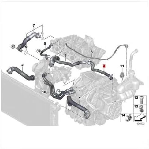 LINK-LOCK Coolant Pipe Thermostat to Secondary Kettle Water Pipe 17128658487 for BMW B38 1 Series 2 Series X1 x2 mini F56 in Saudi Arabia