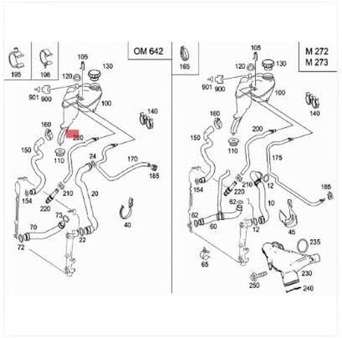 LINK-LOCK Coolant Pipe Secondary Kettle Exhaust Pipe A2215010725 For Mercedes-Benz M272 s300 s350 s400 w221 in Saudi Arabia
