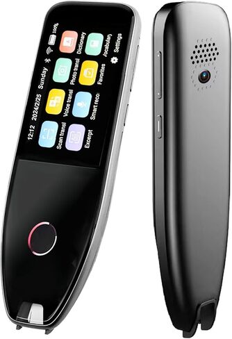 قلم قراءة، قارئ قلم مترجم 134 لغة لعسر القراءة، قلم ماسح ضوئي لترجمة اللغات الأجنبية، جهاز تحويل النص إلى كلام للطلاب البالغين (أسود) in Kuwait