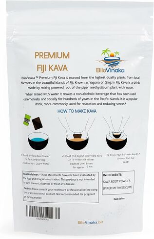 Savusavu Platinum, Premium Fiji Kava Kava Powder, All-Natural Kava Drink, Kava Fijian Grown and Packed, 1.1 lb /500 Grams… in Kuwait