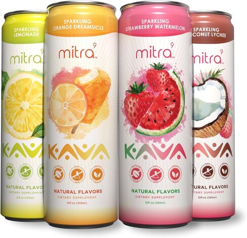 مشروبات MITRA-9 النباتية - مجموعة متنوعة من نكهة مشروب الكافا مع مستخلص جذر الكافا - محسن المزاج - نباتي - يعزز الهدوء الطبيعي والوضوح (12 أونصة سائلة) (4) in Kuwait