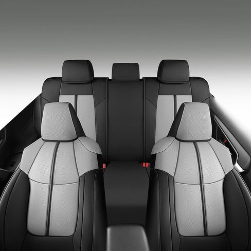 أغطية مقاعد السيارة RAV4 ملائمة حسب الطلب 2019-2024، مجموعة كاملة من الجلود المضادة للانزلاق لحماية وسادة السيارة تناسب Toyota RAV4 (ليس للهجين، Prime، Adventure، TRD-Off) in Kuwait