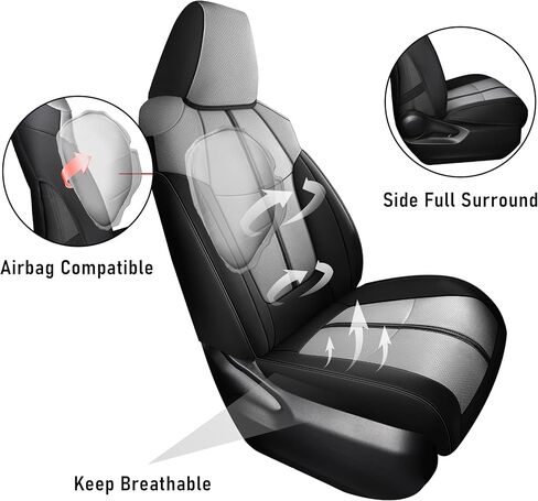 أغطية مقاعد السيارة RAV4 ملائمة حسب الطلب 2019-2024، مجموعة كاملة من الجلود المضادة للانزلاق لحماية وسادة السيارة تناسب Toyota RAV4 (ليس للهجين، Prime، Adventure، TRD-Off) in Kuwait