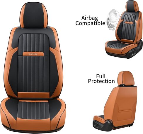 أغطية مقاعد Coverado، أغطية مقاعد السيارة المقاعد الأمامية، غطاء مقعد السيارة، واقي مقعد السيارة مقاوم للماء، وسادة مقعد السيارة من جلد نابا، أغطية مقاعد سوداء للسيارات غطاء مقعد السيارة عالمي مناسب لمعظم السيارات in Kuwait