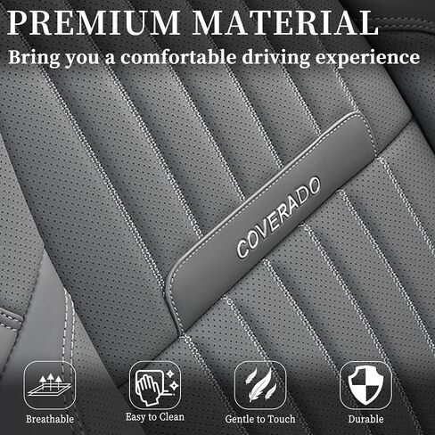 Coverado Seat Covers, Car Seat Covers Front Seats, Car Seat Cover, Car Seat Protector Waterproof, Car Seat Cushion Nappa Leather, Black Seat Covers for Cars Carseat Cover Universal Fit for Most Cars in Saudi Arabia