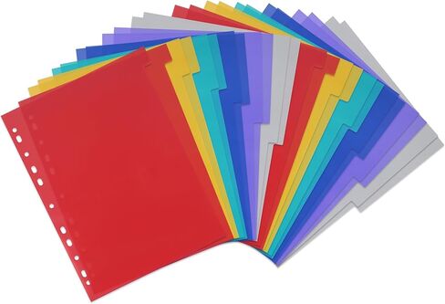 EOOUT 12 فواصل بلاستيكية، ألوان متنوعة، 12 فواصل مؤشر مع 11 فتحة، لأجهزة الكمبيوتر المحمولة و3 مجلدات حلقية، حجم الحروف، مجموعة من 2، 24 فواصل in Kuwait