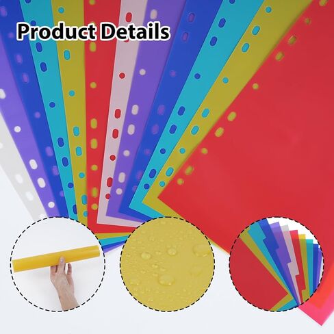 EOOUT 12 فواصل بلاستيكية، ألوان متنوعة، 12 فواصل مؤشر مع 11 فتحة، لأجهزة الكمبيوتر المحمولة و3 مجلدات حلقية، حجم الحروف، مجموعة من 2، 24 فواصل in Kuwait