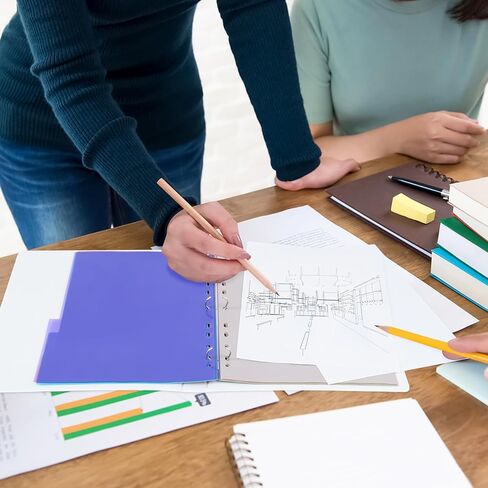 EOOUT 12 فواصل بلاستيكية، ألوان متنوعة، 12 فواصل مؤشر مع 11 فتحة، لأجهزة الكمبيوتر المحمولة و3 مجلدات حلقية، حجم الحروف، مجموعة من 2، 24 فواصل in Kuwait