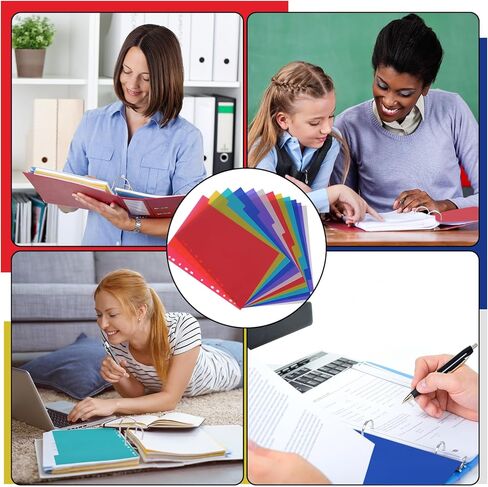 EOOUT 12 فواصل بلاستيكية، ألوان متنوعة، 12 فواصل مؤشر مع 11 فتحة، لأجهزة الكمبيوتر المحمولة و3 مجلدات حلقية، حجم الحروف، مجموعة من 2، 24 فواصل in Kuwait