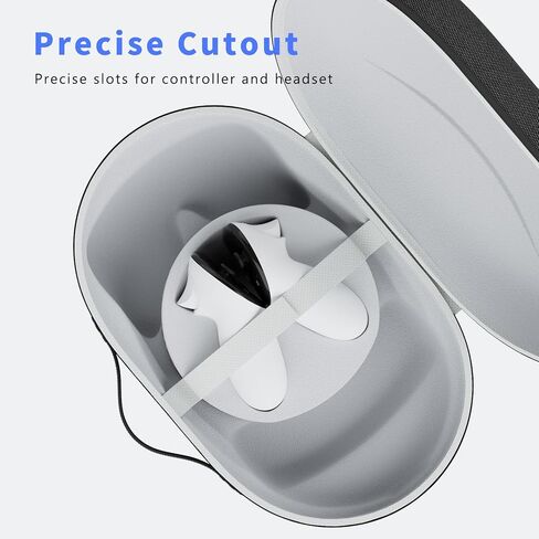 حقيبة حمل صلبة متوافقة مع 2023 Meta Quest 3، مناسبة لحزام الرأس Elite مع وحدة تحكم تعمل باللمس، وكابل USB-C، وتخزين البطارية والشاحن، وحقيبة سفر لملحقات الواقع الافتراضي لـ Oculus Quest 3، أسود in Kuwait