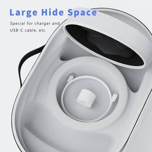 حقيبة حمل صلبة متوافقة مع 2023 Meta Quest 3، مناسبة لحزام الرأس Elite مع وحدة تحكم تعمل باللمس، وكابل USB-C، وتخزين البطارية والشاحن، وحقيبة سفر لملحقات الواقع الافتراضي لـ Oculus Quest 3، أسود in Kuwait