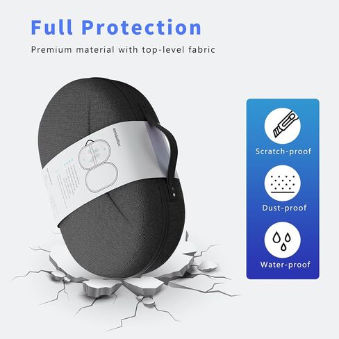 حقيبة حمل صلبة متوافقة مع 2023 Meta Quest 3، مناسبة لحزام الرأس Elite مع وحدة تحكم تعمل باللمس، وكابل USB-C، وتخزين البطارية والشاحن، وحقيبة سفر لملحقات الواقع الافتراضي لـ Oculus Quest 3، أسود in Kuwait