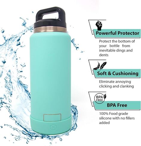 One MissionX Protective Silicone Boot for YETI 46oz 36oz 26oz 18/12oz, Owala 32oz 24oz Bottles & Yonder Water Bottles, Anti-Slip Bottom Sleeve Cover, BPA Free (Navy, Fits 64 oz) in Kuwait