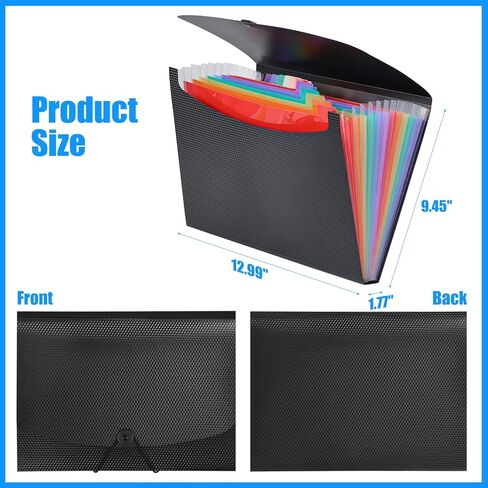 EOOUT 2pcs Expanding File Folder, A4 Letter Size Accordion Folder with 32pcs Labels in 16 Colors for School and Office Organzation, 5 Pockets for School and Office Supplies in Saudi Arabia