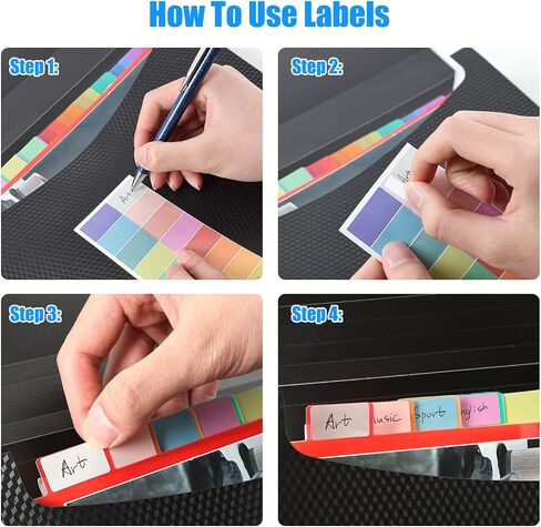 EOOUT 2pcs Expanding File Folder, A4 Letter Size Accordion Folder with 32pcs Labels in 16 Colors for School and Office Organzation, 5 Pockets for School and Office Supplies in Saudi Arabia