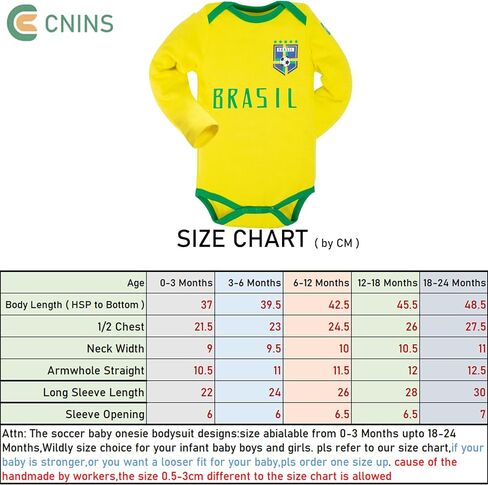 Cnins Sporty Baby Bodysuit - Long Sleeve Soccer-Themed Unisex Infant Romper 0-18 Months in Saudi Arabia
