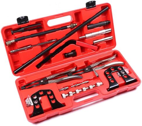 مجموعة أدوات تثبيت إزالة الضاغط الزنبركي، مجموعة أدوات خدمة رأس الأسطوانة الاحترافية مناسبة لمحركات الصمامات 8 و16 و24 in Kuwait