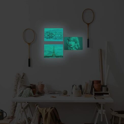 ورق صور يتوهج في الظلام، ورق طباعة مضيء ورق طباعة نافث للحبر من الفينيل للصور لحفلات الهالوين (10 قطع متوهجة باللون الأصفر والأخضر) مقاس 10.16 سم × 15.24 سم in Kuwait