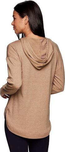 RBX Active Women's French Terry Hoodie Top with Thumbholes Lightweight Long Sleeve Hoodie Pullover Tunic for Yoga Casual Wear in Saudi Arabia