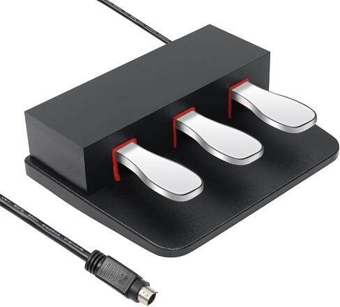 Portable 3-Pedal Board unit for Electric pianos keyboards, Soft pedal & Sostenuto pedal & Sustain pedal, Anti-slip 3 Pedal Compatible With Yamaha P125 P121 P515 DGX670 Digital pianos keyboards (Black) in Saudi Arabia