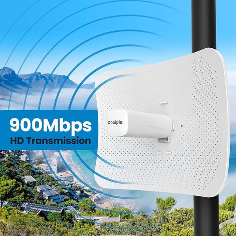 Wireless Bridge Gigabit Enterprise,Coolpie PTP5AC 23dBi High-gain Antenna,5.8G MINO 2x2 Transmission,Point to Point CPE Up to 12KM,VLAN Communication,Outdoor IP45 Waterproof,24V PoE Injector,2-Pack in Kuwait
