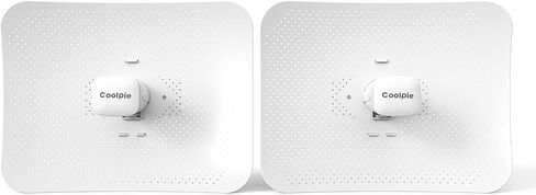 Wireless Bridge Gigabit Enterprise,Coolpie PTP5AC 23dBi High-gain Antenna,5.8G MINO 2x2 Transmission,Point to Point CPE Up to 12KM,VLAN Communication,Outdoor IP45 Waterproof,24V PoE Injector,2-Pack in Kuwait