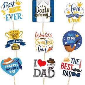 144pcs عيد الأب سعيد الأب كب كيك المسواك المسوقة - أفضل أبي كوكتيل المقبلات ديكورات الكعكة اللوازم اللوازم