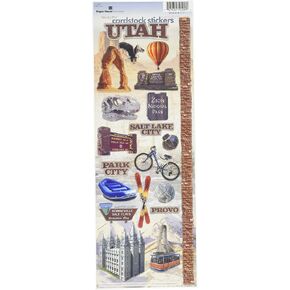Paper House Productions STCX-0118E Travel Cardstock Stickers, Utah (6-Pack)